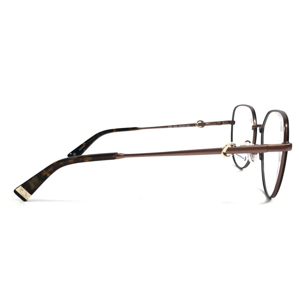 Champion Eyeglasses Frames EMI C03 Shiny Brown Round Wire Rim 54-17-135
